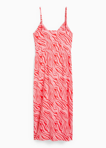 Розовое кэжуал платье из льна C&A однотонное