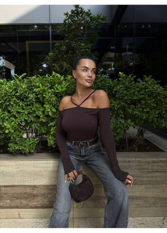 Женский лонгслив с открытими плечами Гермес (351513578)