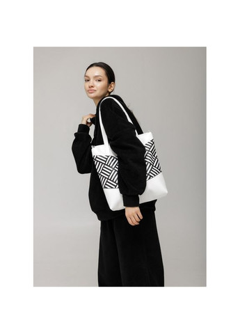 Сумка Shoper NOVA біла з принтом "StriQ" Sambag (329692810)