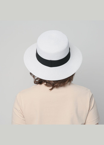 Шляпа канотье женская бумага белая ADELE LuckyLOOK 469-427 (291884074)