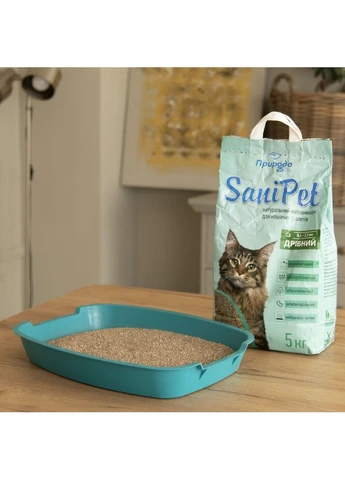 Наповнювач Sani Pet для котячого туалету бентонітовий дрібна гранула 5 кг Природа (391776233)
