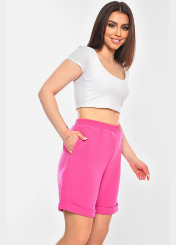 Шорты женские полубатальные однотонные розового цвета Let's Shop (329405004)