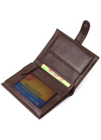 Практичний портмоне для чоловіків з натуральної зернистої шкіри 22056 Коричневий Bond (329146496)
