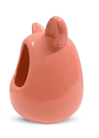 Купалка керамічна для гризунів ручної роботи з вушками рожева Г:15 см х Ш:16 см х В:21 см Mazceramics (363452562)