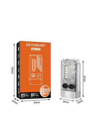 Boruit V10 Ліхтарик, ультрафіолетове UV,біле та червоне світло,потужний міні ліхтар No Brand (368717437)