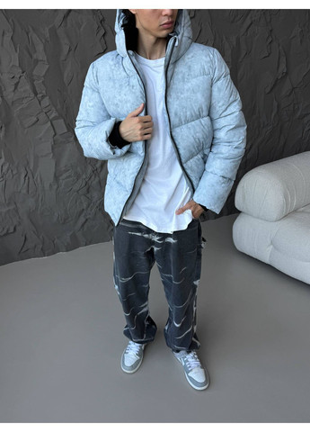 Серая зимняя куртка navi на сером пухе No Brand