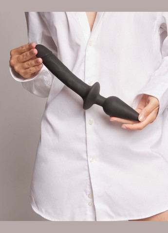 Анальна пробка з дилдо 2в1 SWITCH PLUG-IN REALISTIC DILDO Black L, діаметр 4,5/3,4 см Strap-On-Me (296627307)