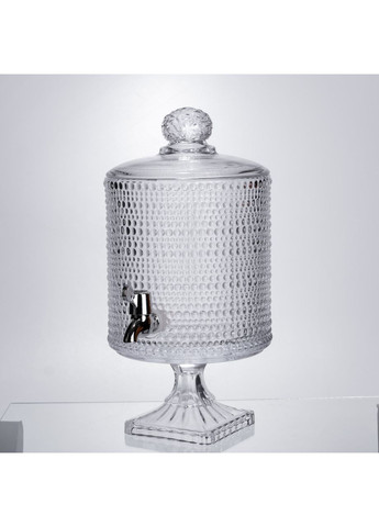 Лимонадниця скляна 4.5 л з краном прозора для напоїв на свята та будинки сервірувальний посуд Yiwu (370432541)