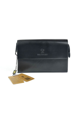 Чоловічий чорний клатч сумочка з еко-шкіри класична ділова міні сумка-клатч через плече з клапаном Bradford (266266500)