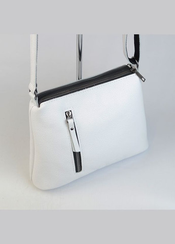 Біла жіноча маленька шкіряна сумка крос боді на два відділення Serebro (306642381)