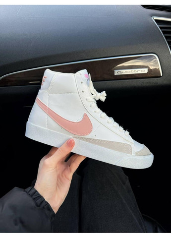 КРОССОВКИ ЖЕНСКИЕ NIKE BLAZER MID PINK WHITE НАЙК БЛЕЙЗЕР No Brand розовые демисезоны (367173950)