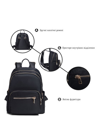 Рюкзак женский нейлоновый 14805 Черный Vintage (331910302)
