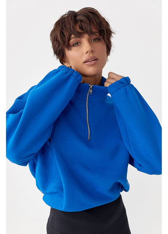 Синій однотонний спортивний світшот із начосом Lurex (366241620)