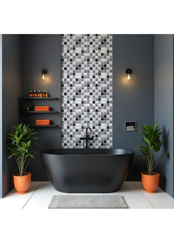 Декоративная панель ПВХ 960х480х4мм Черно-белая мозаика SW-00001432 Sticker Wall (362115535)