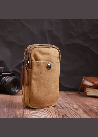 Вертикальная сумка-чехол на пояс с металлическим карабином из текстиля 22227 Vintage (329150064)