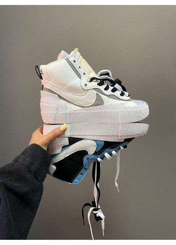 КРОСІВКИ ЖІНОЧІ NIKE BLAZER X SACAI WHITE BLACK НАЙК БЛЕЙЗЕР No Brand чорні демісезони (367167268)