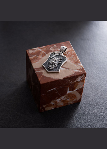 Срібний кулон Вовк виє на місяць 376 Oniks (264392847)