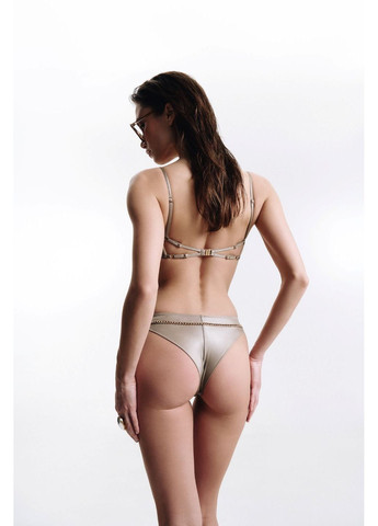 Бежевые купальные трусики malta с цепью беж однотонные Juli Briz