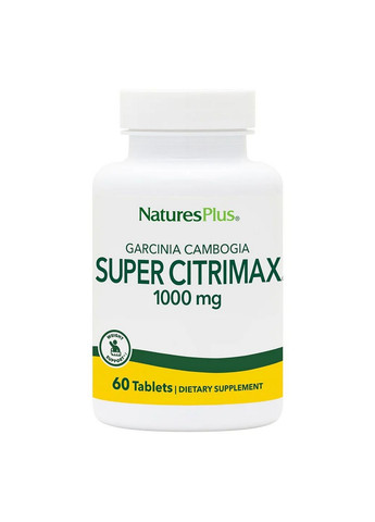 Жиросжигатель Super Citrimax 1000 mg, 60 таблеток Natures Plus (293421781)