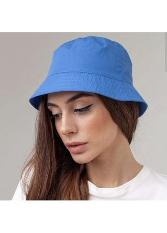 Жіноча панамка блакитна 100% бавовна літня легка дихаюча універсальна панама one size стильна для відпочинку No Brand (364859640)