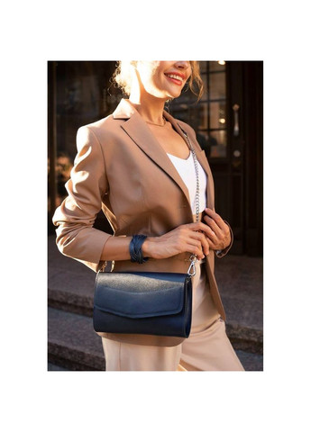 Шкіряна жіноча сумка Еліс темно-синя BlankNote клатч (348359329)