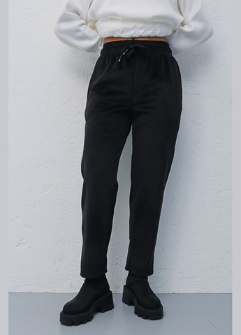 Жіночі штани з велюру чорні Arjen (289842640)