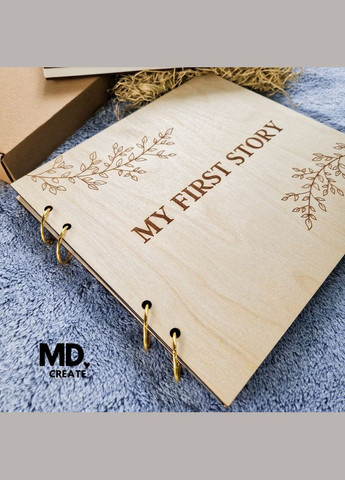 Фотоальбом Wood My First Story с деревянным переплетом светлые листы | Детский альбом для фото WOW DIY (304997303)