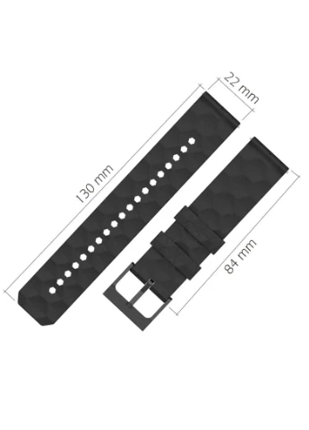 Ремінець Dimond силіконовий для годинника Amazfit GTR 2 / GTR 3 / GTR 4 - Black Primolux (366820125)