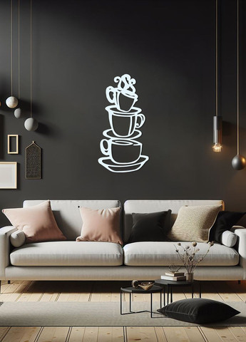 Сучасна картина на кухню, декоративне панно з дерева "Добра кава ", стиль мінімалізм 30х15 см Woodyard (291842969)