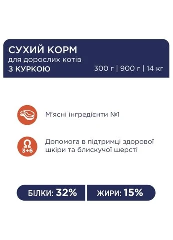 Сухой корм для кошек Премиум. Со вкусом курицы 900 г (4820083909139) Club 4 Paws Преміум. Зі смаком курки 900 г (401808107)