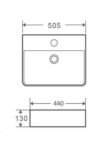 Умывальник накладной керамический Premium Quadro-0201 с переливом 500x420x120mm (MP6478) Mixxus (315337050)