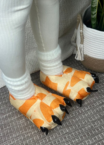 Бежевые плюшевые женские тапочки лапы жираф для кигуруми My Kigu