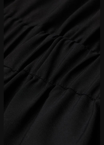 Черное платье лен бленд H&M однотонное