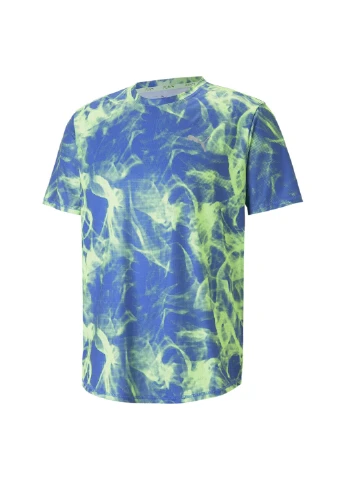 Синяя футболка run favourite printed graphic tee men Puma
