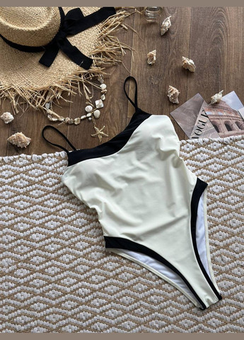 Білий літній стильний та зручний суцільний купальник суцільний Vakko