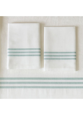 Комплект постільної білизни Line Su Yesili сатин люкс сімейний 160-220 см*2 шт білий Tivolyo Home (368834284)