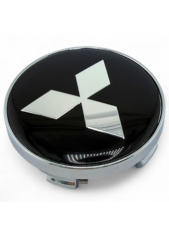 Ковпачки в диски Міцубісі заглушки для дисків 60/56 мм Чорні з хром логотипом (4 шт.) No Brand (364959021)