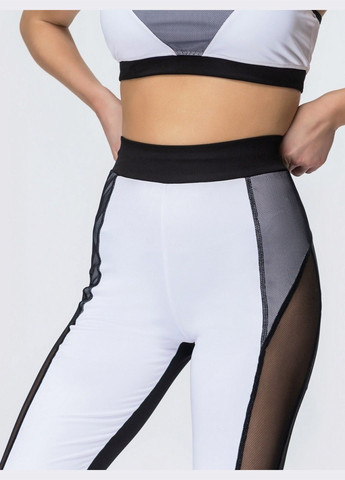 білі лосини для фітнесу зі вставками з сітки Dressa (308791466)