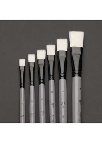 Кисть синтетика плоская INTENSE 1668F №00 длинная ручка ROSA Роса (362578931)