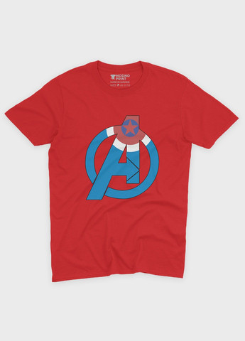 Красная демисезонная футболка для мальчика с принтом супергероя - капитан америка (ts001-1-sre-006-022-012-b) Modno