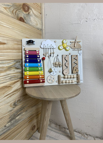 Бізіборд в кольорі дерева з ксилофоном 30х40 см No Brand (348357612)