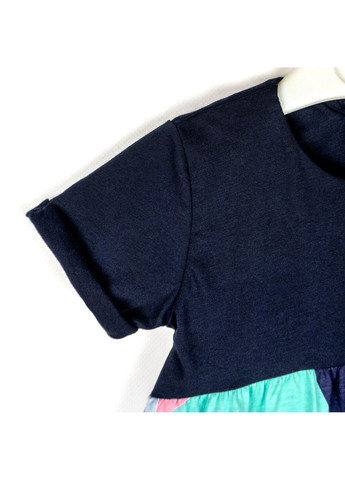 Комбинированное платье abstract с коротким рукавом для девочки dexter`s темно-синий;розовый dexter's (297440155)