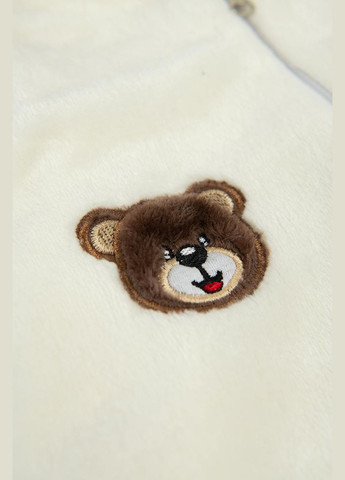 Чоловічок з капюшоном теплий Ведмедик велсофт молочний Україна (315049997)