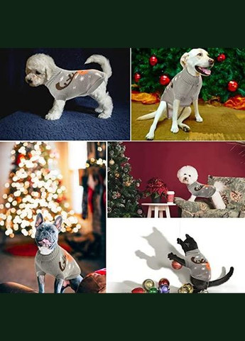 Вязаный акриловый свитер для котов и кошек Pet Style "Серый лось" S No Brand - (323233768)