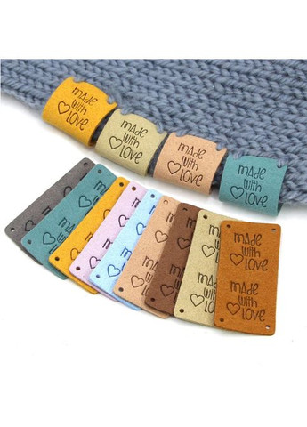 Бирка Мade with love, шт.замша, 5х2,5 см, коричневая No Brand (341730837)