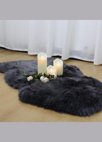 Гіпоалергенний килим пухнастий для дому 60х90 Чорний (П4К-am-kovr-mishka-008) No Brand (323160915)