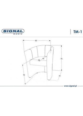 Кресло TM-1 VELVET светло-серое/венге BL.03 TM1V03 Signal (372178607)
