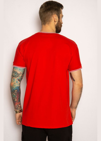 Червона футболка зі смужками на вирізі (червоний) Time of Style