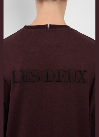 Бордовый хлопковый свитшот с логотипом на спине Les Deux - крой бордовый кэжуал - (291442565)