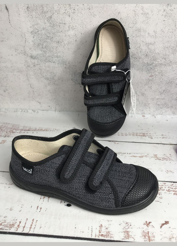 Серые кеды текстильные детские для мальчика серый (003) Waldi